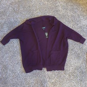 NWT Express Cocoon Cardigan in Plum